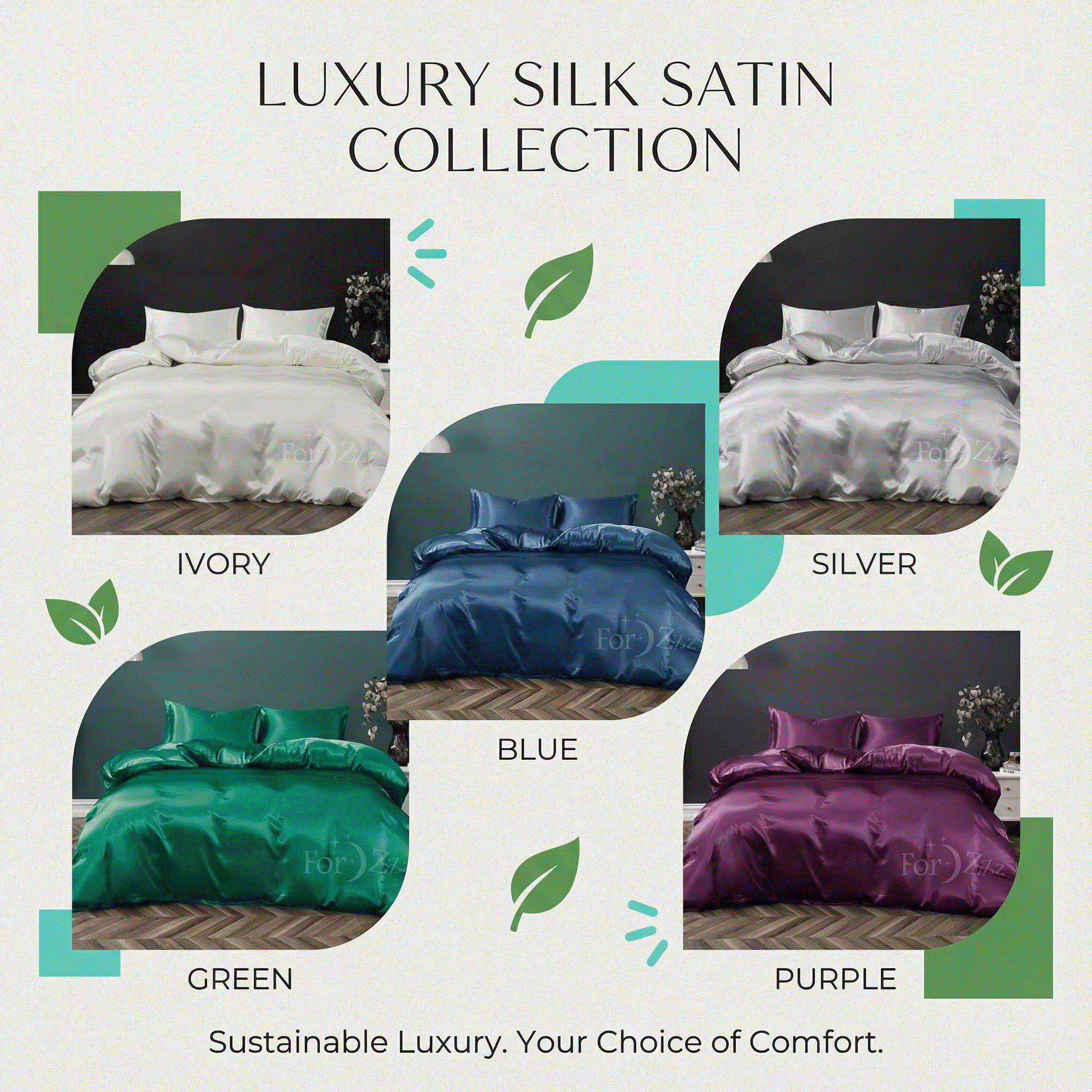 Silk Satin Quilt Cover Set – Smooth Hair, Glowing Skin, Luxe Sleep