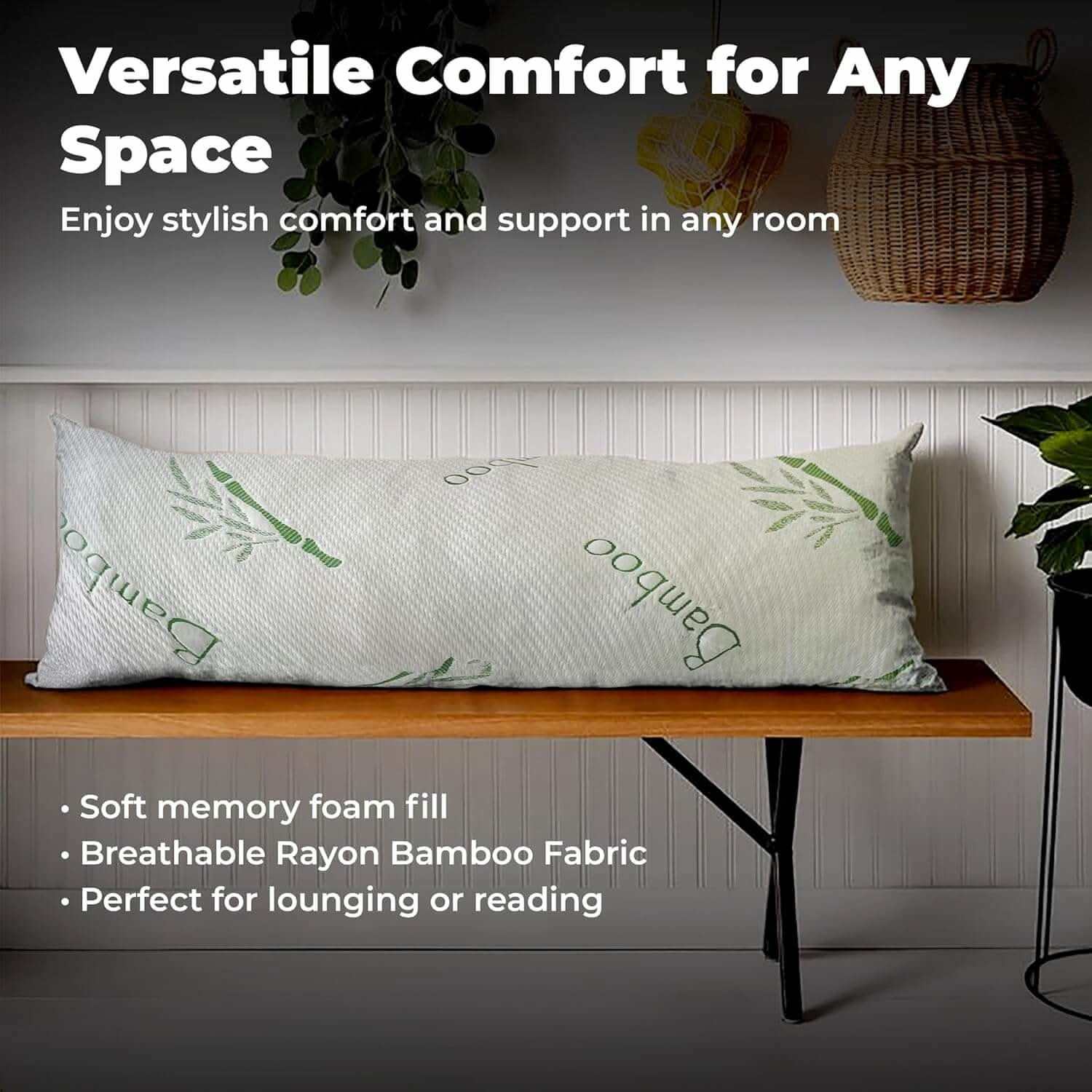 'Versatile bamboo body pillow for any space – Premium body pillow designed for superior comfort and full-body support.