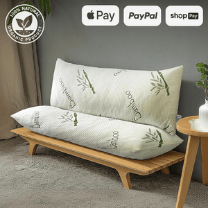 Comfortable bamboo body pillow on a modern sofa – Ultra-soft and supportive body pillows designed for relaxation and full-body support.