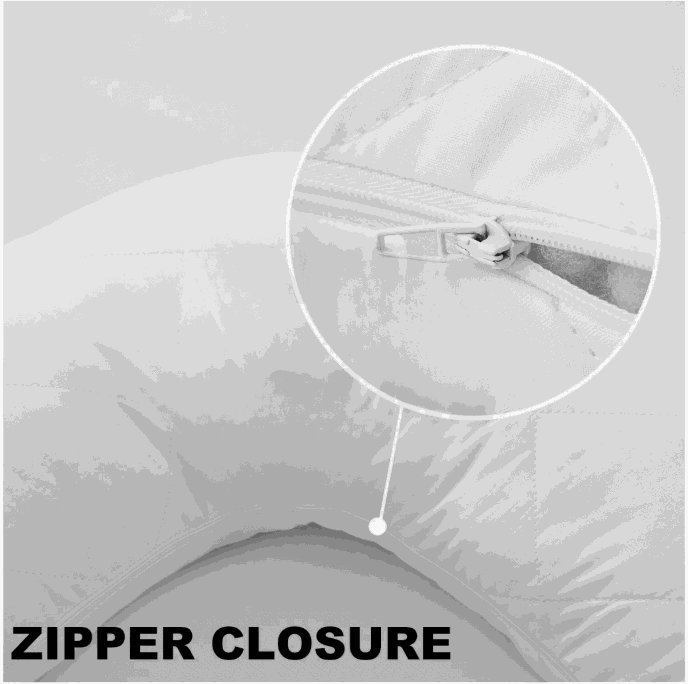 nursing pillow white cover with zipper closure