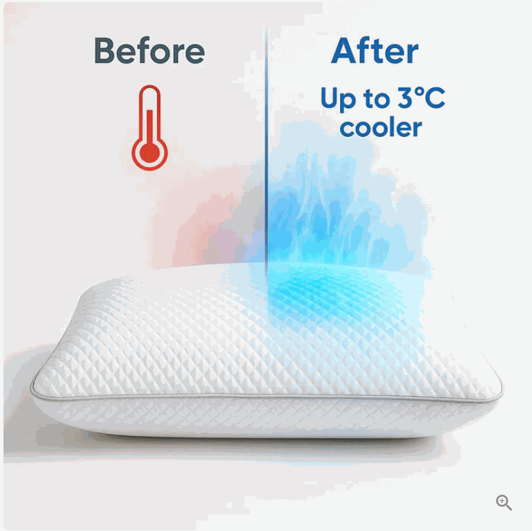 Cooling Pillow – Sleep Cooler, Ease Neck & Shoulder Tension