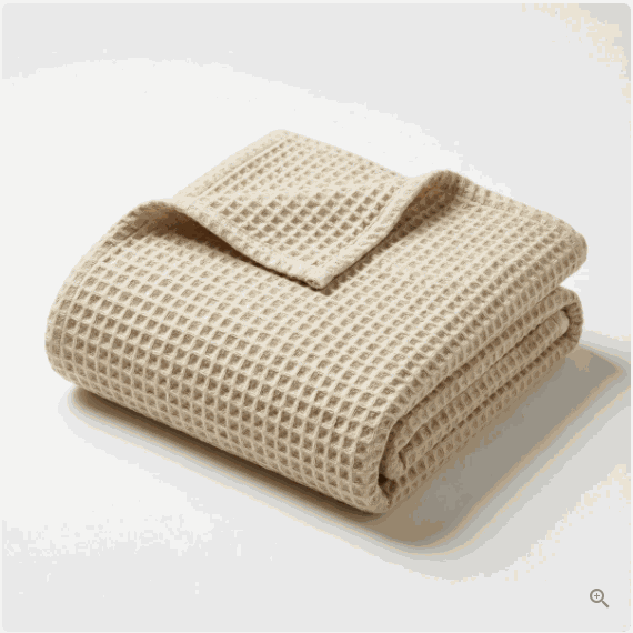 Organic Cotton Waffle Blanket – Boost Breathability, Relax in Comfort