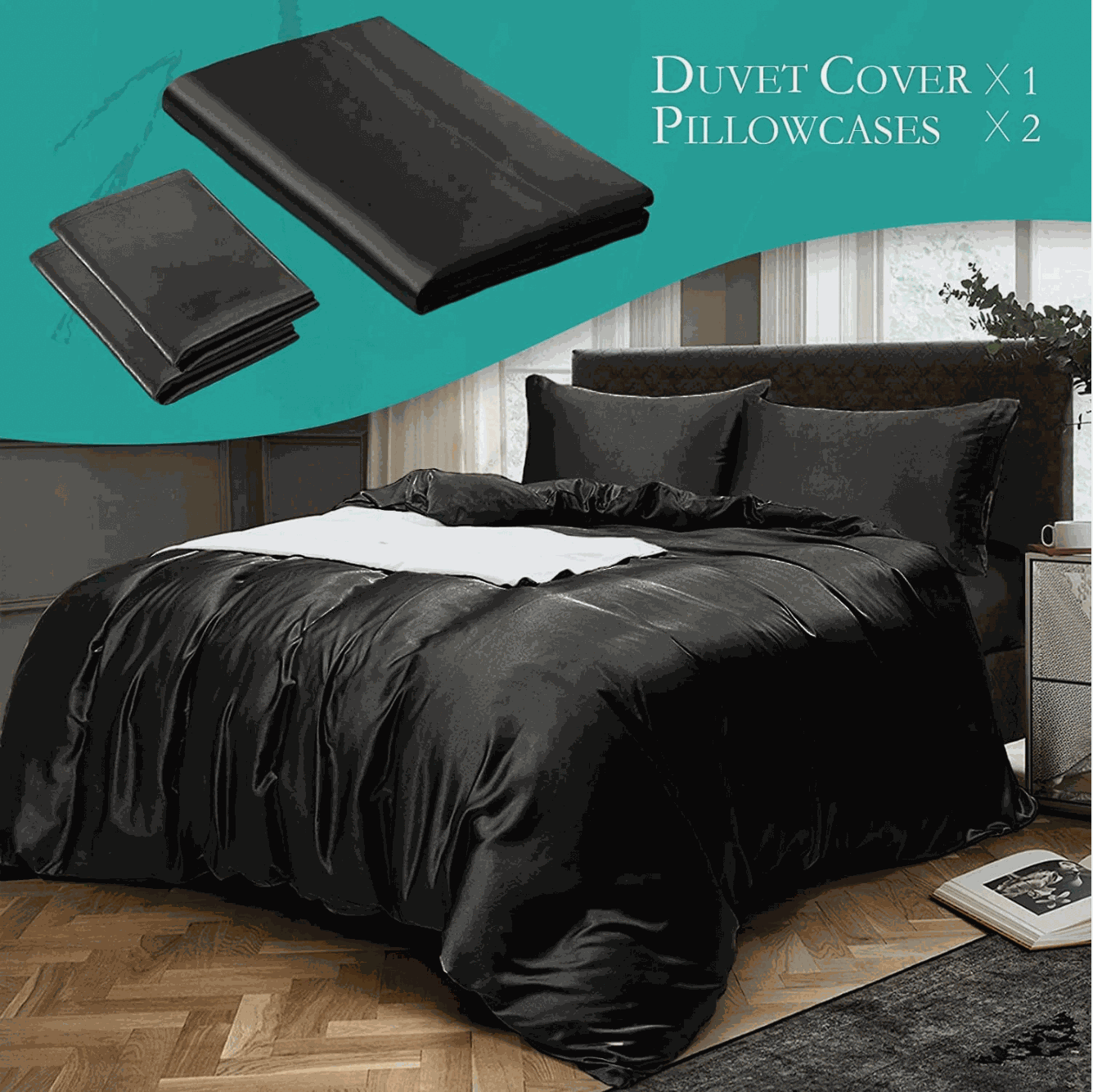 Silk Satin Quilt Cover Set – Smooth Hair, Glowing Skin, Luxe Sleep