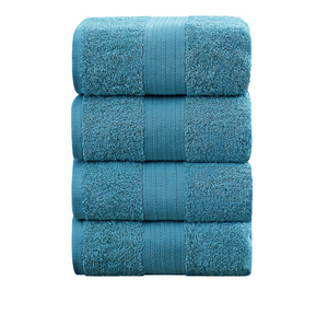 blue towels stacked set premium cotton