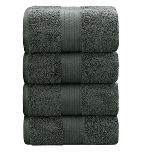 dark grey towels stacked luxury cotton