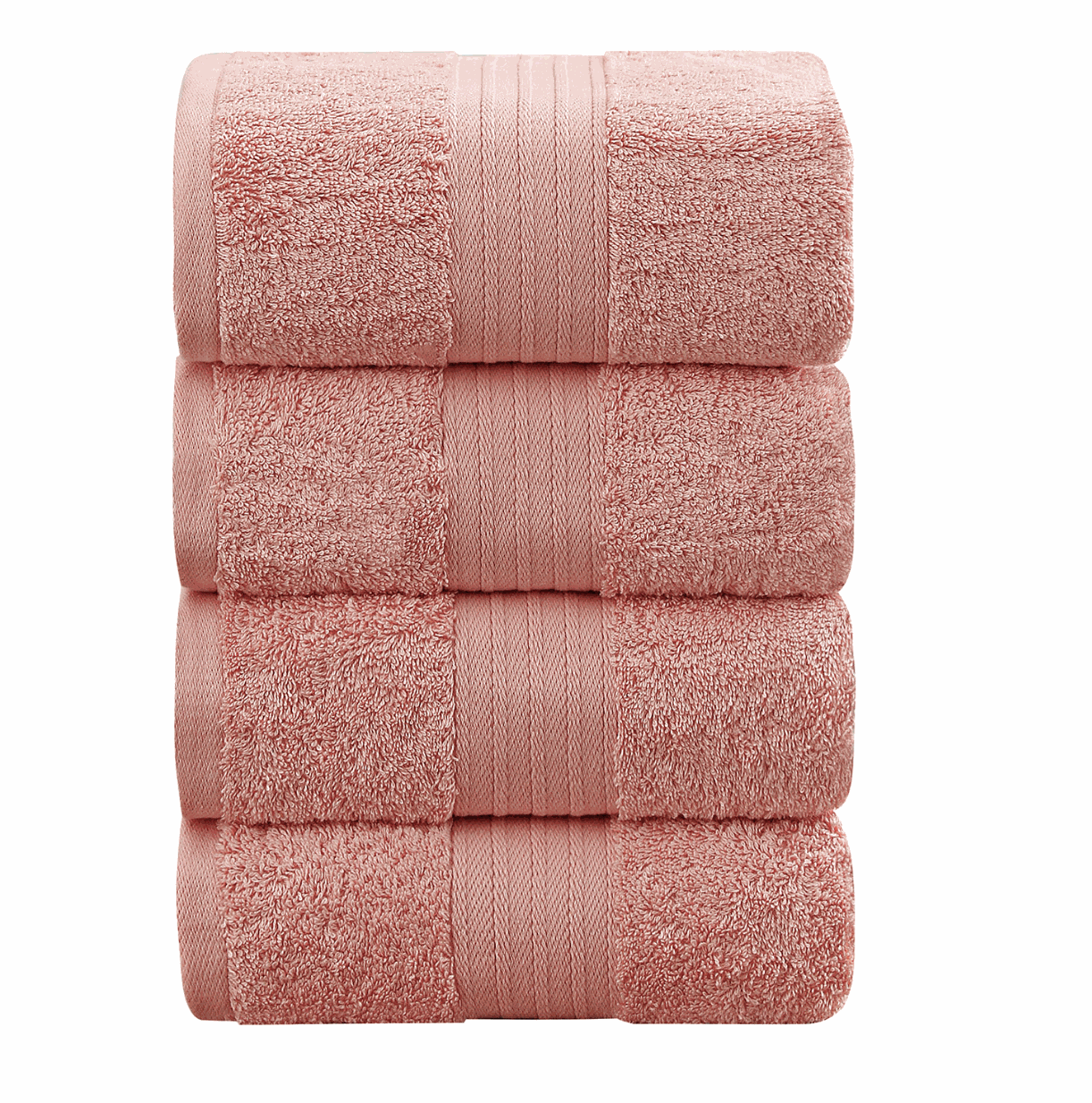 pink towels stacked soft bathroom set
