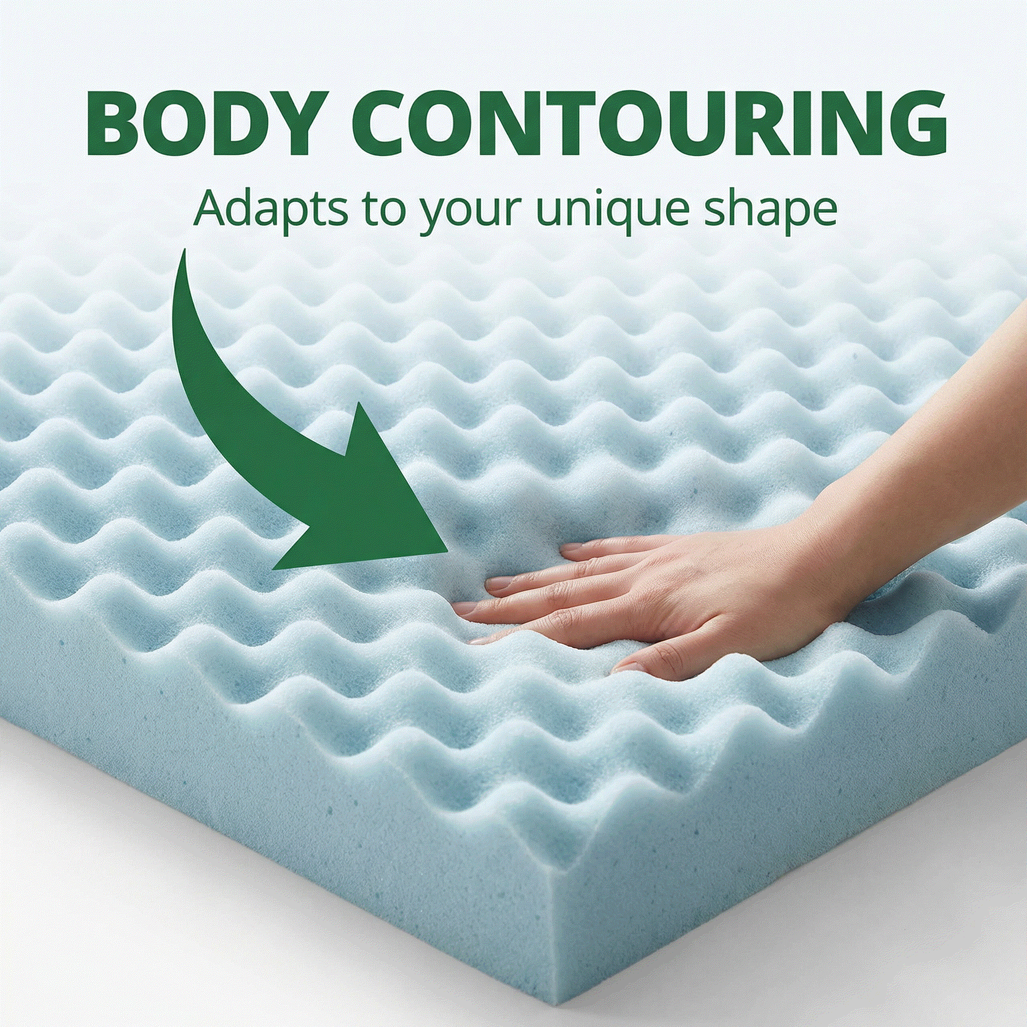 Memory Foam Mattress Topper 5cm – Relieve Pressure, Sleep Cooler, Wake Refreshed