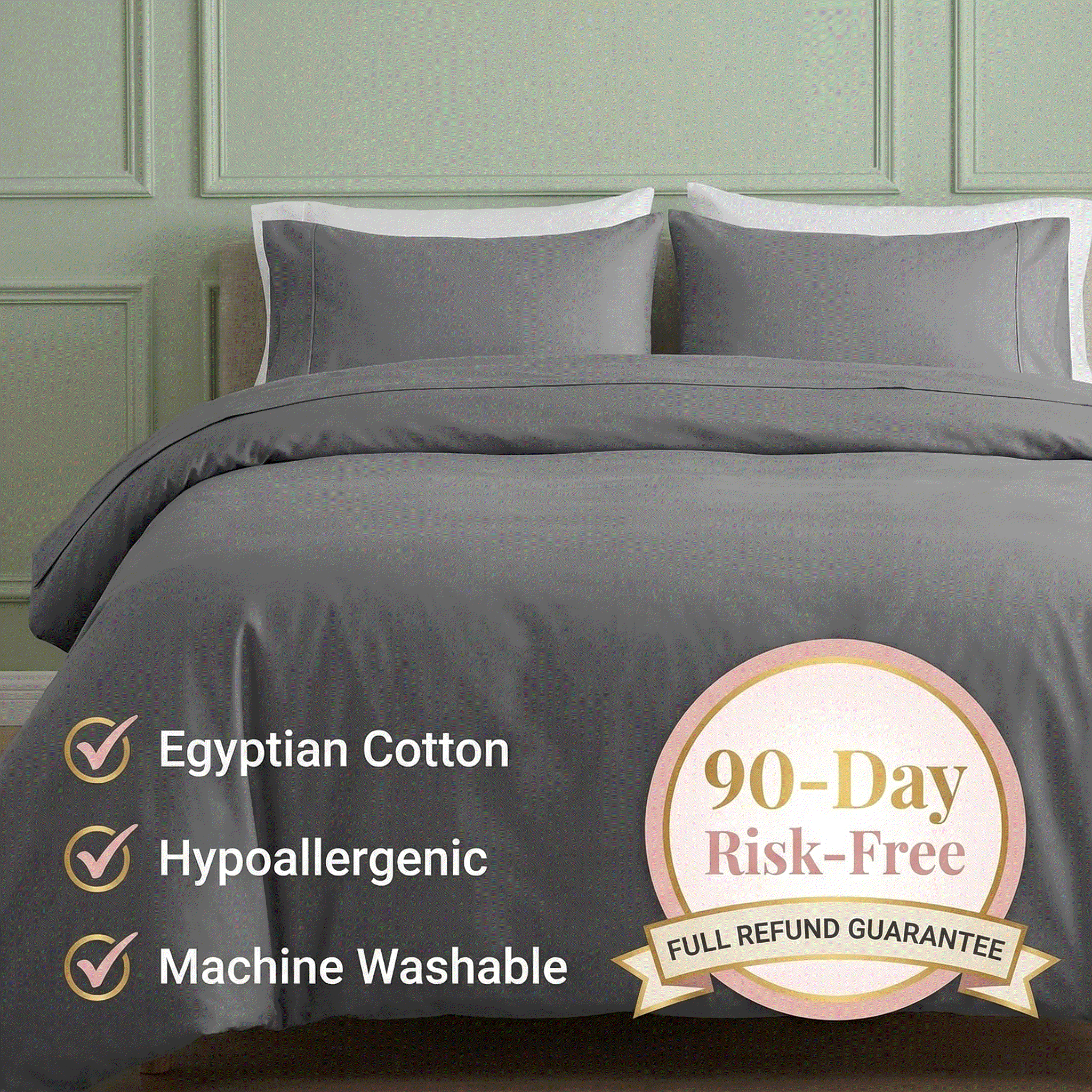 Egyptian Cotton Duvet Cover Set – Ultra Soft, Breathable & Hotel-Luxury Comfort