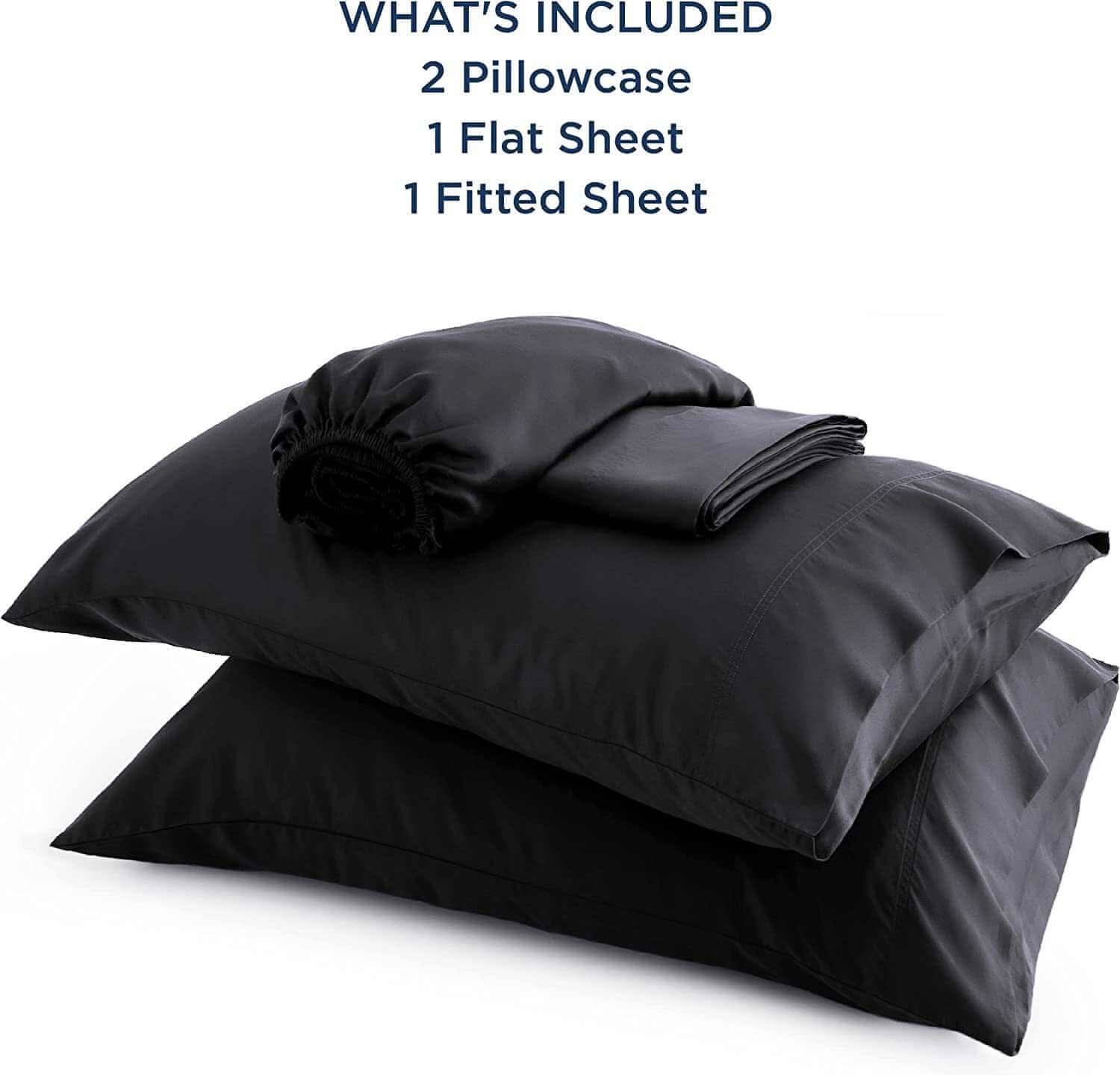 Adorearth Bamboo Sheets - Black, King Queen Double Single