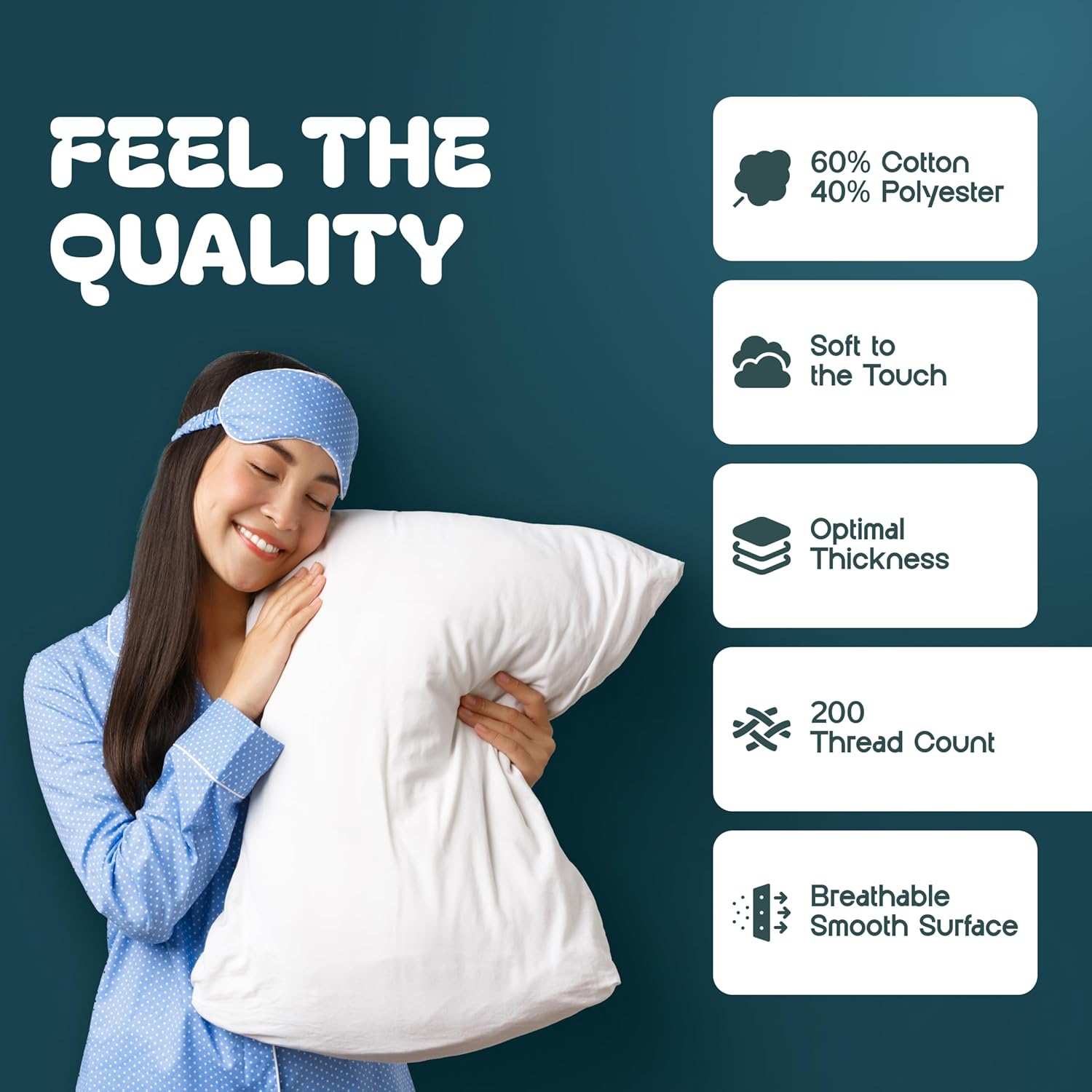 Pillow Protectors - Shield Against Allergens, Dust Mites & Stains
