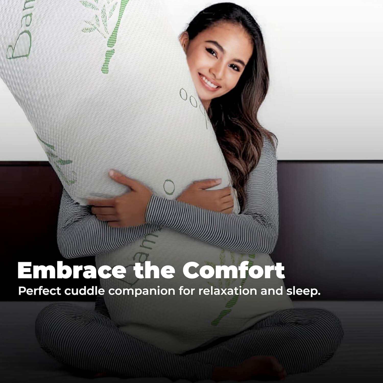 Cozy bamboo body pillow for ultimate comfort – Soft and supportive body pillow perfect for relaxation and restful sleep.