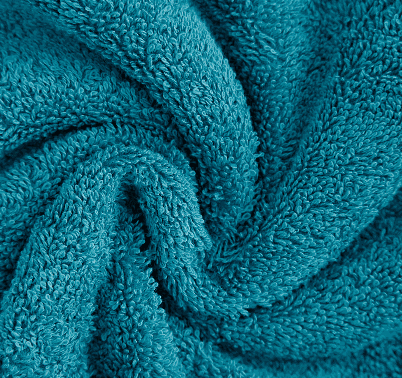 teal towels close-up absorbent texture