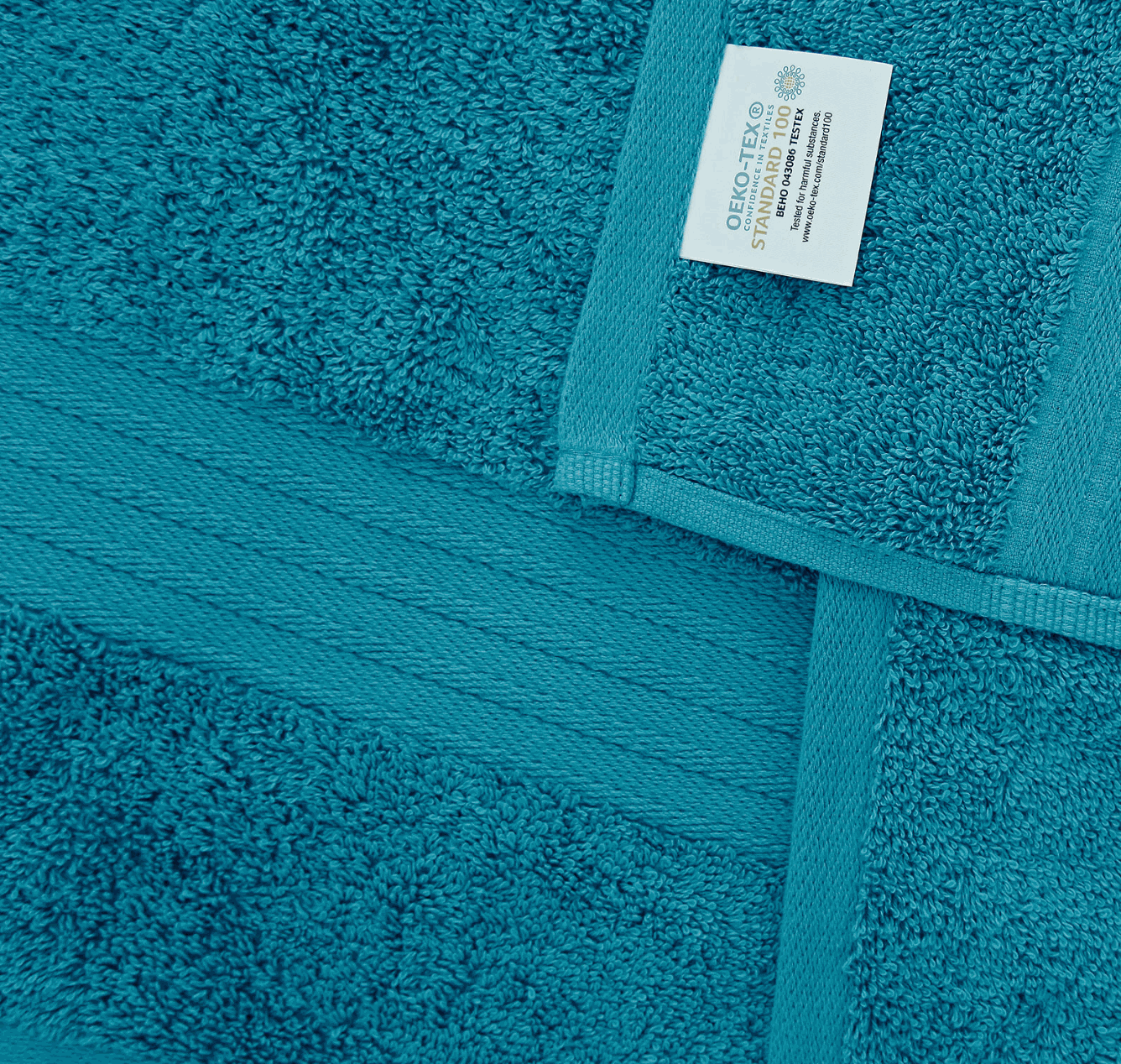 blue towels close-up soft absorbent fabric
