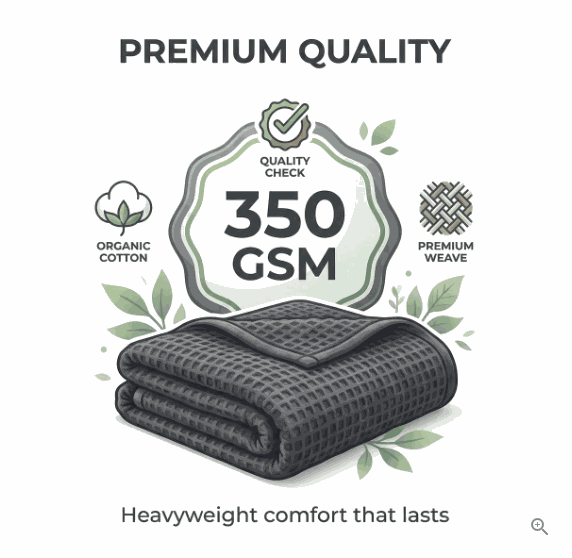 Organic Cotton Waffle Blanket – Boost Breathability, Relax in Comfort