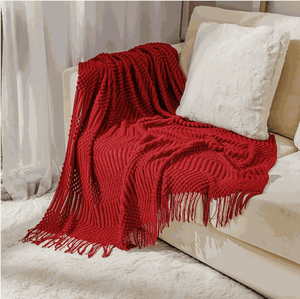 Knitted Throw Blanket – Lightweight Warmth, Instant Cosy Comfort