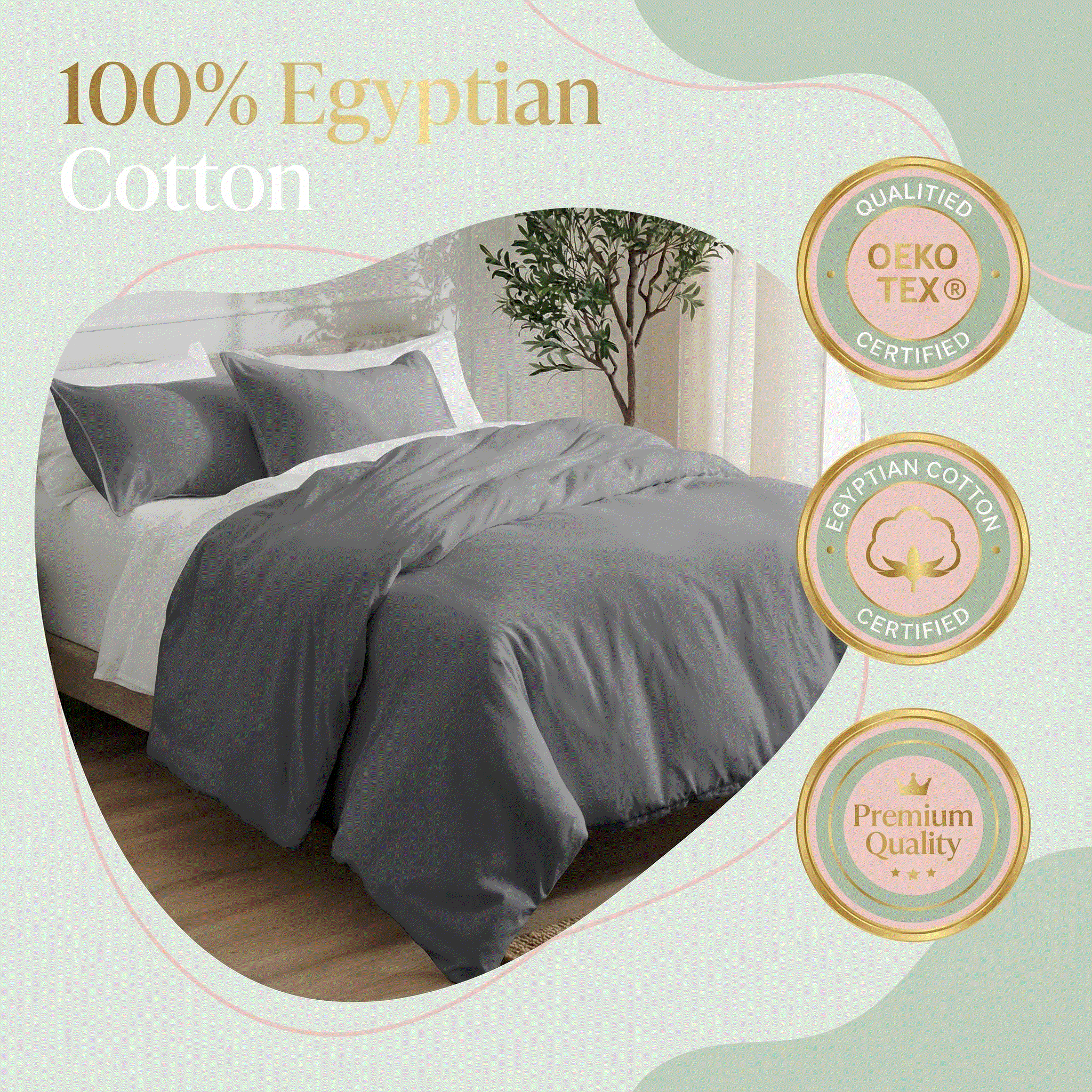 Egyptian Cotton Duvet Cover Set – Ultra Soft, Breathable & Hotel-Luxury Comfort