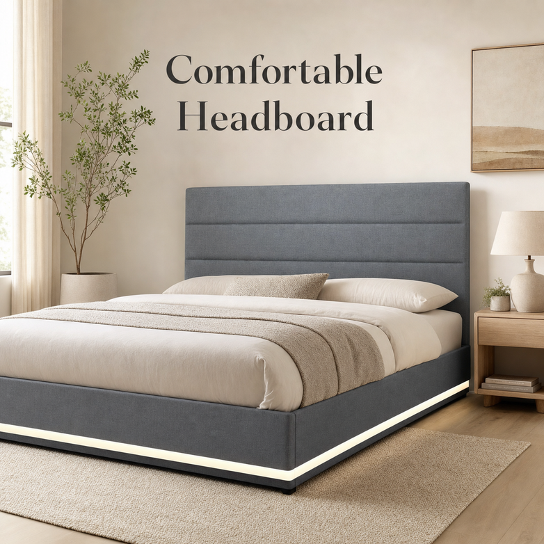 LED Gas Lift Bed - Customise Your Bedroom, Maximise Storage Space