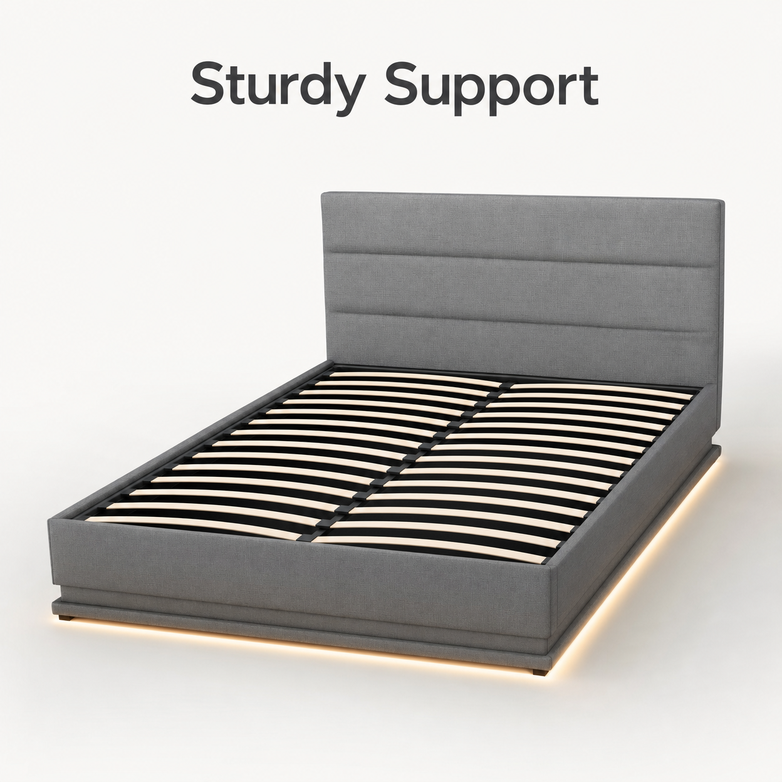 LED Gas Lift Bed - Customise Your Bedroom, Maximise Storage Space