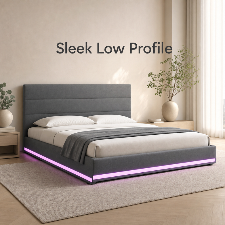 LED Gas Lift Bed - Customise Your Bedroom, Maximise Storage Space