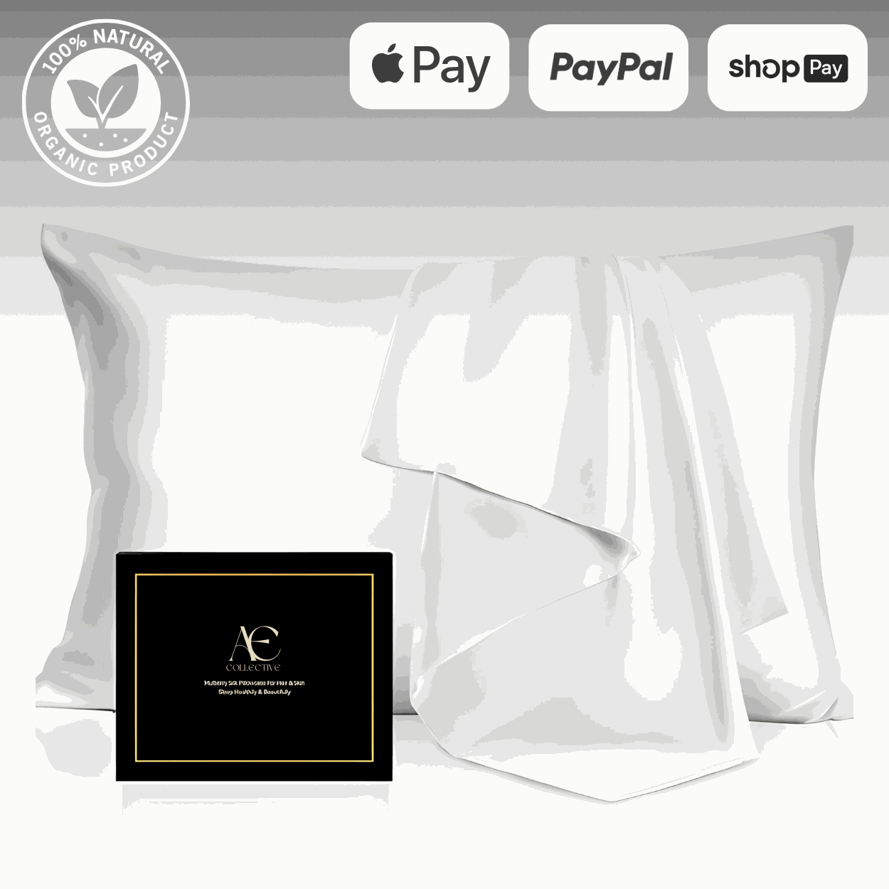 Luxurious white silk pillow case set, featuring ultra-soft and smooth fabric for a comfortable and elegant sleep experience. This silk pillow case is breathable, hypoallergenic, and designed to protect hair and skin while enhancing bedroom aesthetics