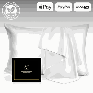 Luxurious white silk pillow case set, featuring ultra-soft and smooth fabric for a comfortable and elegant sleep experience. This silk pillow case is breathable, hypoallergenic, and designed to protect hair and skin while enhancing bedroom aesthetics