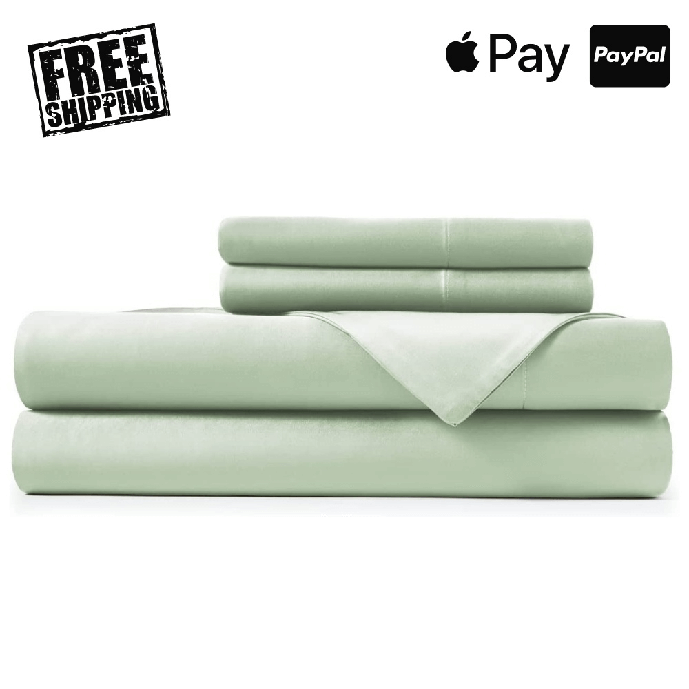 Adorearth Bamboo Sheets - Green, King Queen Double Single