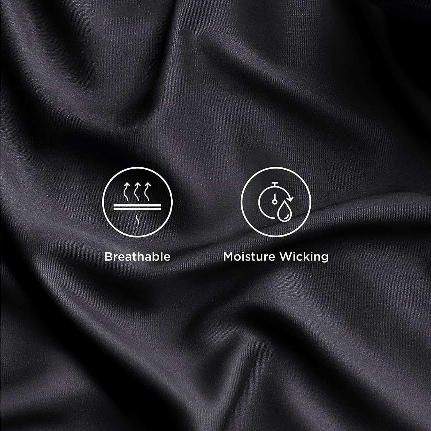 Adorearth Bamboo Sheets - Black, King Queen Double Single