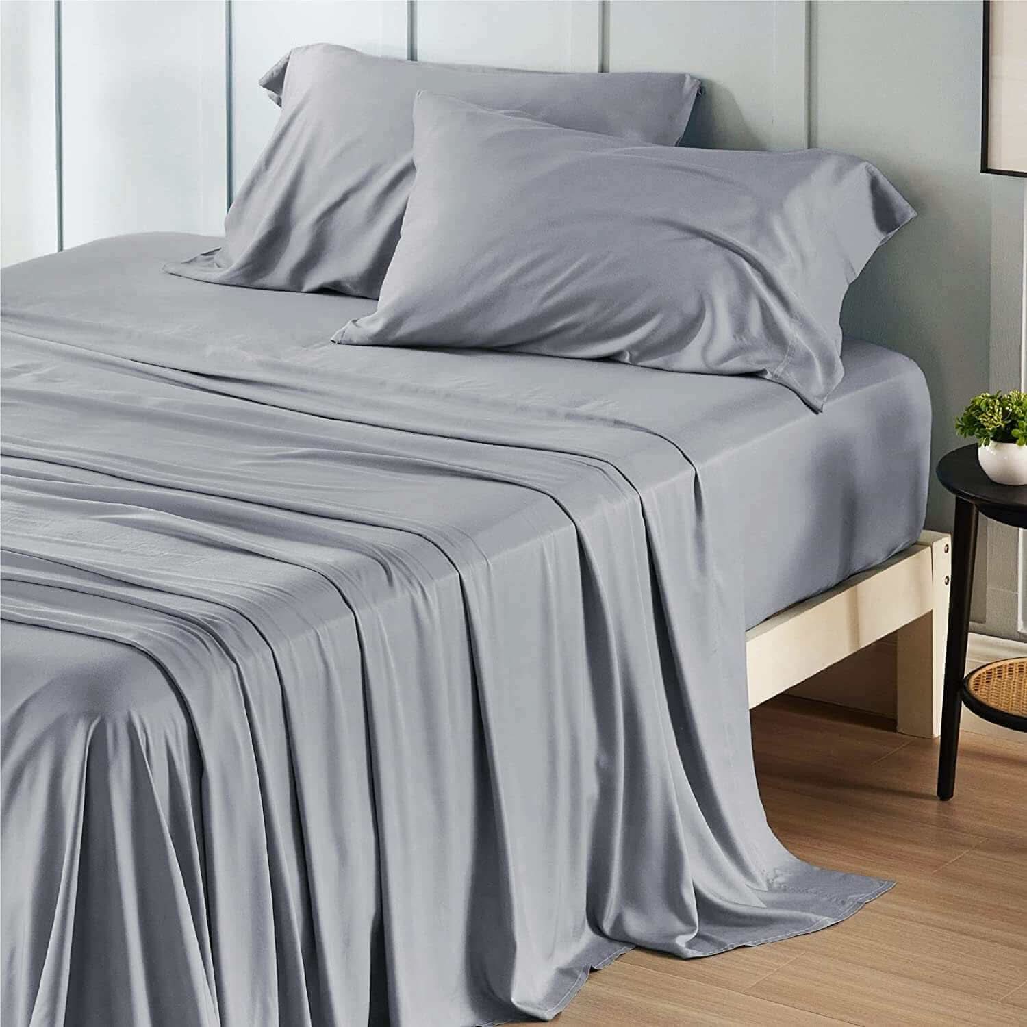 Adorearth Bamboo Sheets - Grey, King Queen Double Single